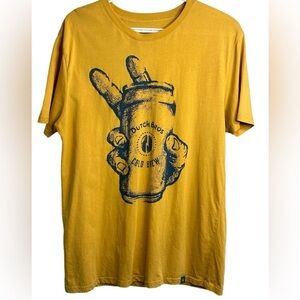 ✌️Dutch Bros Coffee COLD BREW Gold Yellow with Blue 100% Cotton ‘92